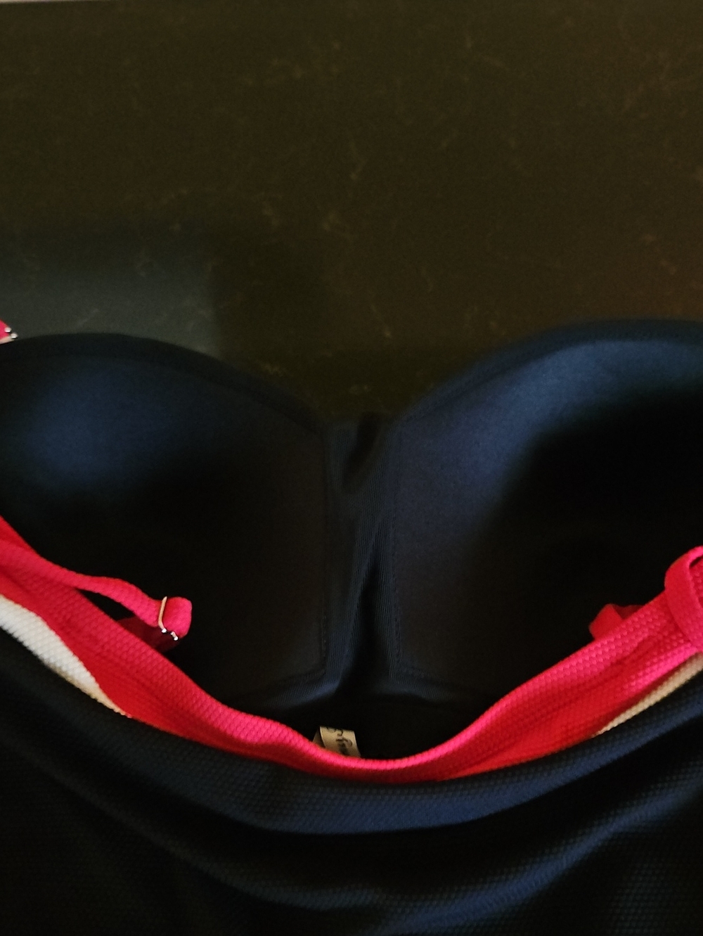 Tommy Bahama Black Tankini Top with Red and White Trim - Picture 5 of 5